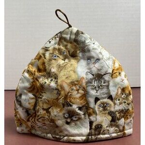 CFT Multiple Cats Felines Pattern Tea Cozy Teapot Cosy Cover Farmhouse Country